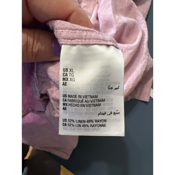 Men's Linen Blend Shirt XL INC International Concepts Button-Down Beachy - Picture 7 of 10